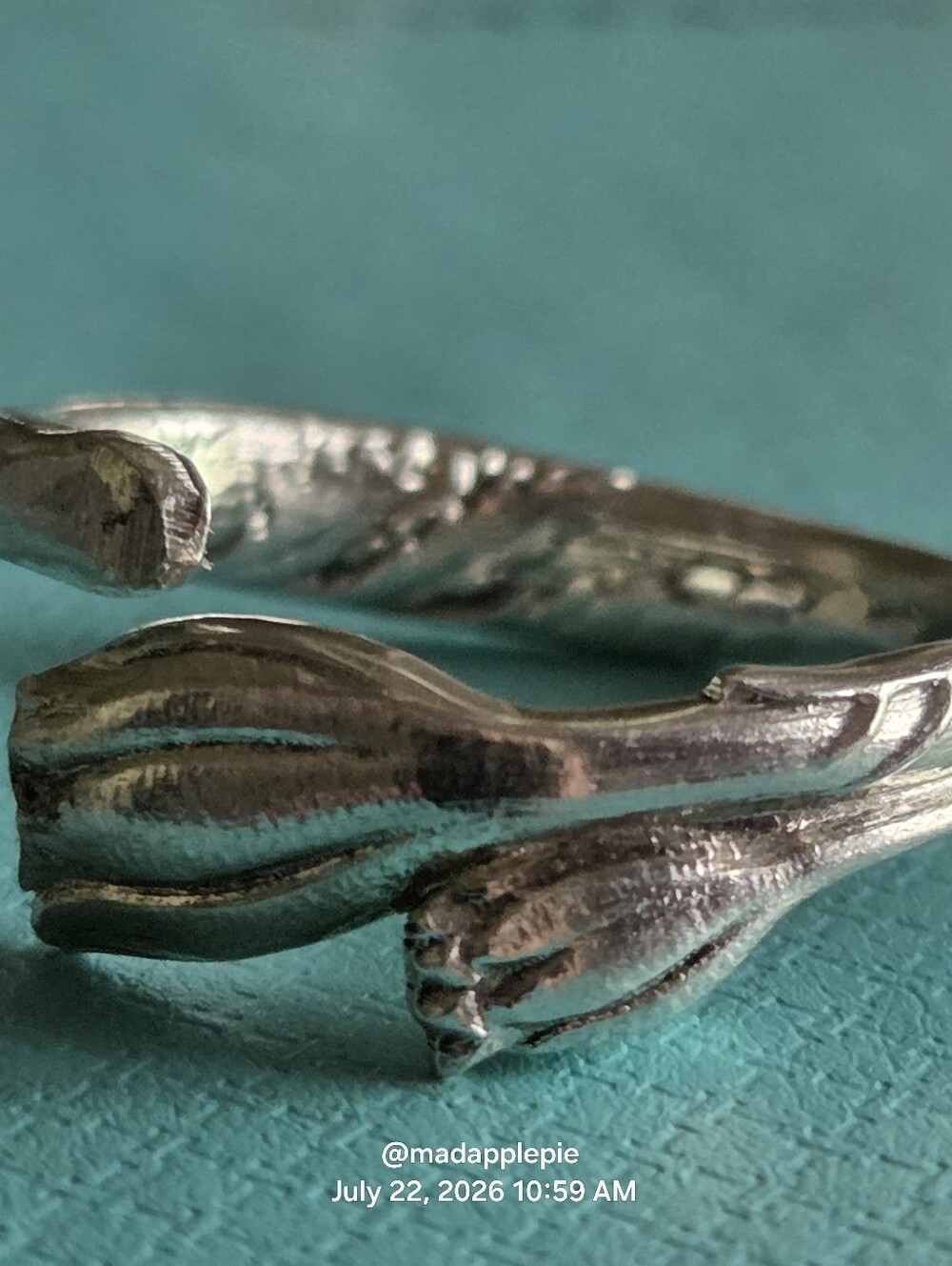 1885 Tiffany & Co Marigold (Tulip) Spoon Ring In Sterling  Luxury Minimalist #98 - Picture 12 of 14